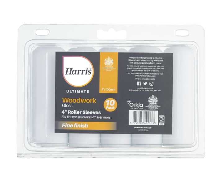 Harris Woodwork Gloss Ultimate Roller Sleeve 100mm Pack of 10