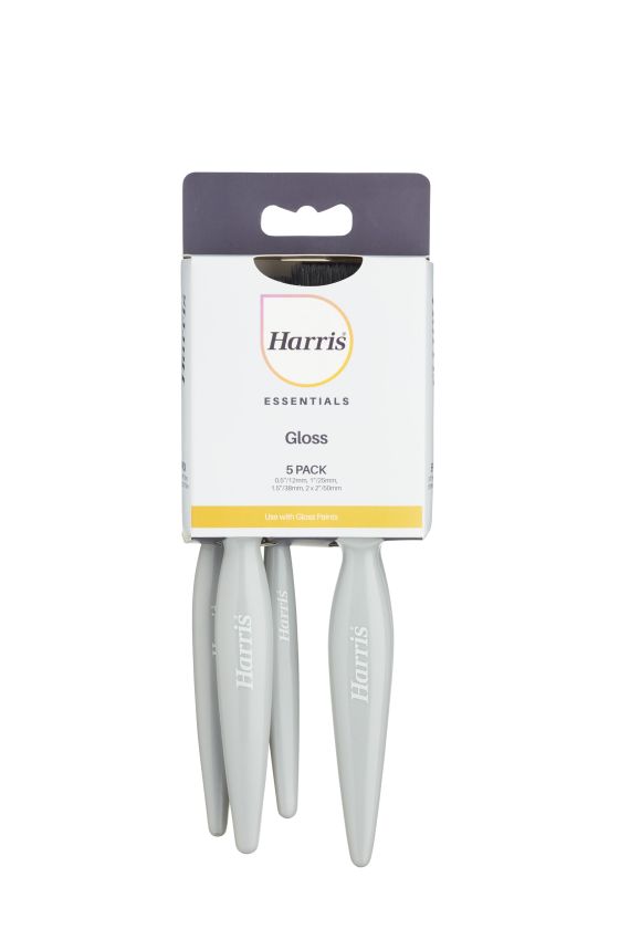 Harris Essentials Gloss Flat Brush Pack of 5