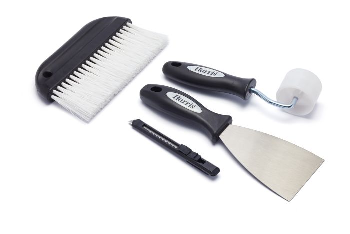 Harris Seriously Good Paperhanging Kit with brush, stripping knife, seam roller and trimming wheel