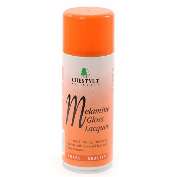Chestnut Products Melamine Lacquer Aerosol - 400ml woodturning finishing product with gloss finish
