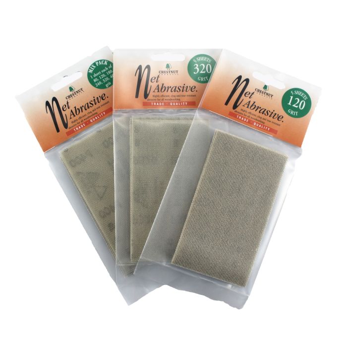 Chestnut Products Net Abrasive 400g 5-pack of blue 70x125mm sanding sheets