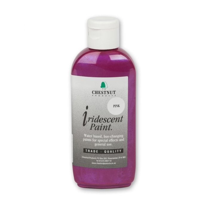 Chestnut Products Iridescent Paint in Pink, 100ml water-based acrylic
