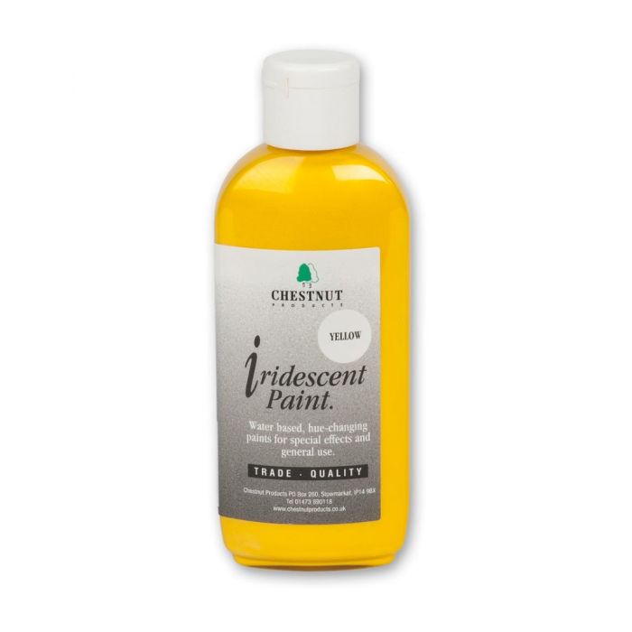 Chestnut Products Iridescent Paint, Yellow, 100ml water-based acrylic wood finish