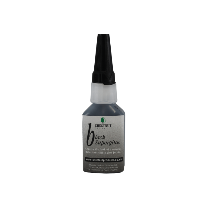 Chestnut Products Black Superglue 20g black CA adhesive bottle