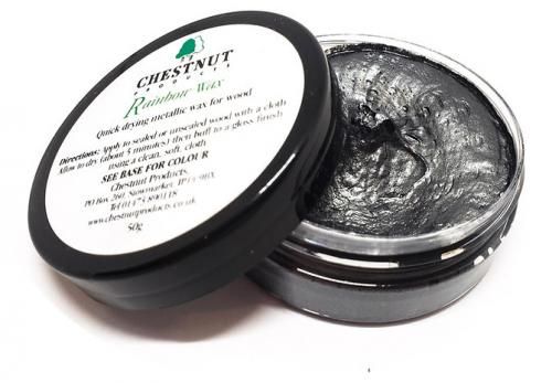 Chestnut Products Rainbow Wax Charcoal 50g water-based decorative wax with metallic shimmer