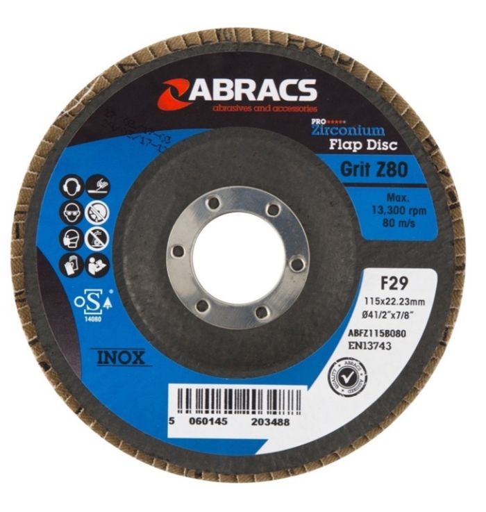Abracs Pro 4Flap Disc Zirconium 115mm 80G