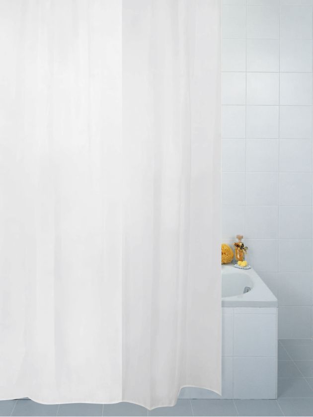 Blue Canyon SC310WH Plain Polyester Shower Curtain in white, 180 x 200CM