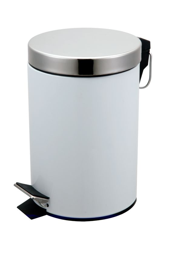 Blue Canyon BA2001S/WH Pedal Bin in white and black stainless steel