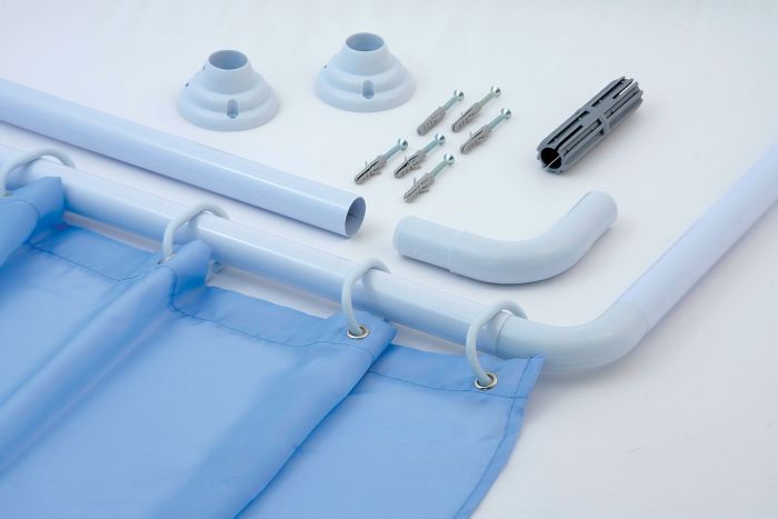 Blue Canyon L-Shape Curtain Rail in White