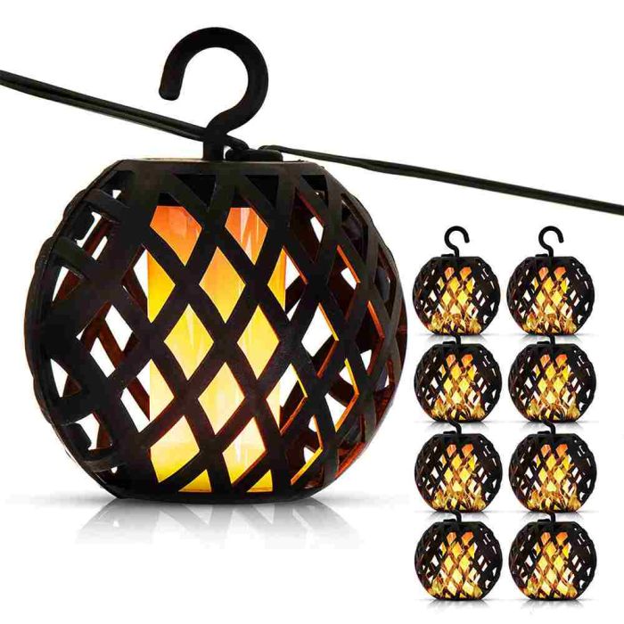 The Solar Centre Elan Solar Flame Lanterns Set of 8