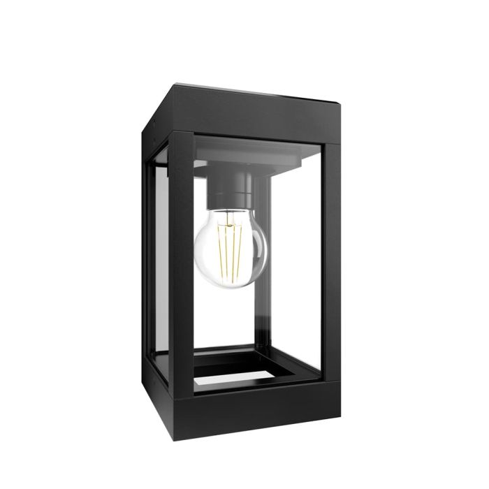 The Solar Centre Dorchester SC2123DSWL Solar Wall Light in black aluminium