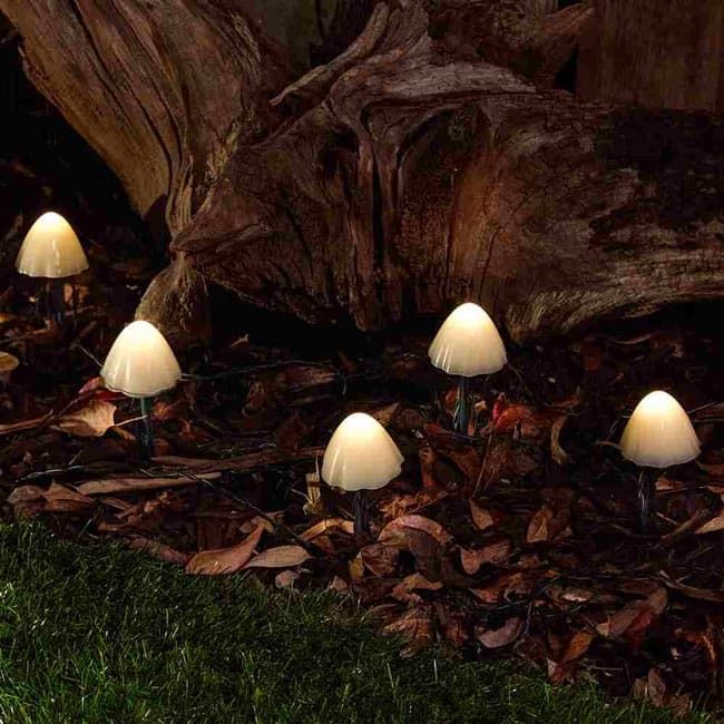 The Solar Centre Forest Solar Mushroom Lights - Set Of 12 with warm white glow