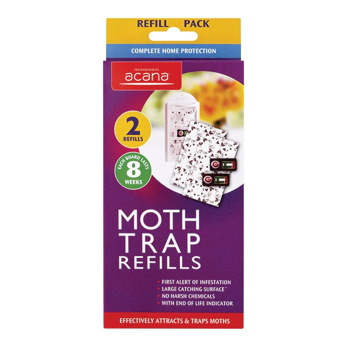 Acana Moth Monitoring Trap Refill Pack of 2 chemical-free pheromone pest control traps with 100 sq cm sticky surface