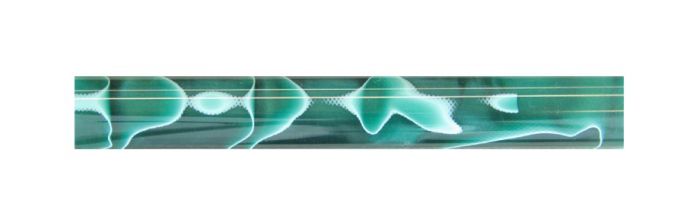 Charnwood AR02 19mm x 130mm acrylic pen blank in dark green with white swirl
