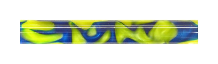 Charnwood AR11 acrylic pen blank, 19mm by 130mm, yellow with blue swirl