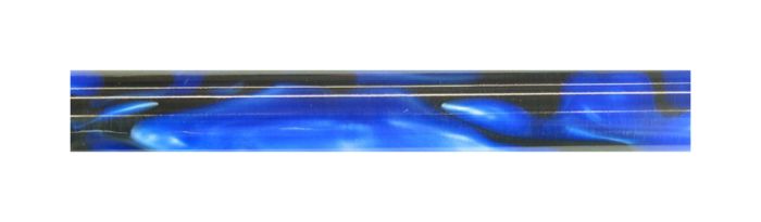 Charnwood AR12 acrylic pen blank in dark blue with black and white swirl, 19mm diameter