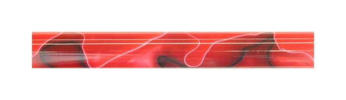 Charnwood AR14 acrylic pen blank 19mm diameter by 130mm in red with black and white swirl