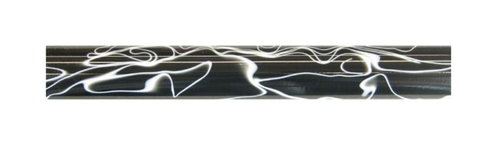 Charnwood AR18 acrylic pen blank, 19mm by 130mm, black with white swirl