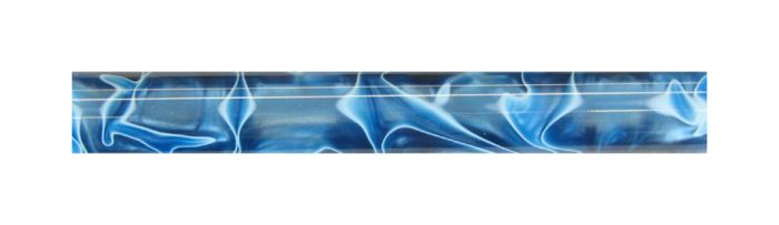 Charnwood AR19 Acrylic Pen Blank 19mm by 130mm in dark cyan with white swirl