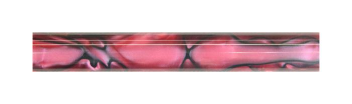 Charnwood AR20 Acrylic Pen Blank in carmine with black swirl, 19mm diameter by 130mm