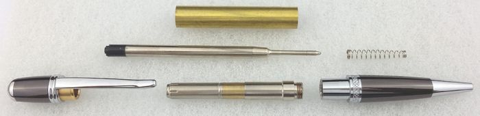 Charnwood Sienna Twist Pen Kit in Chrome and Gun Metal