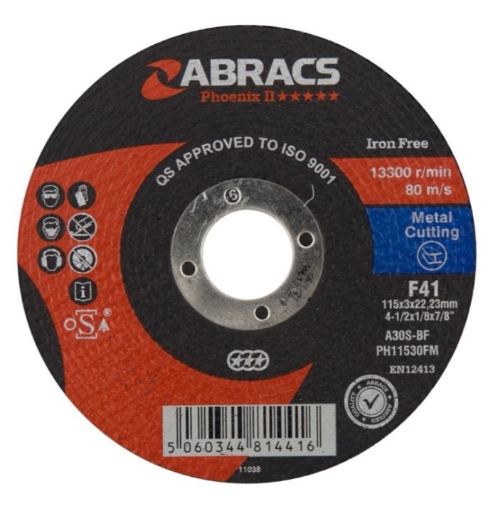 Abracs Phoenix II 115mm x 3.0mm x 22.23mm flat metal cutting disc