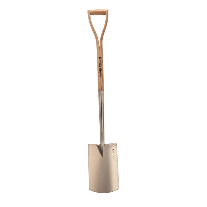 Kent & Stowe Stainless Steel Digging Spade FSC 70100002 with stainless steel head and ash wood handle