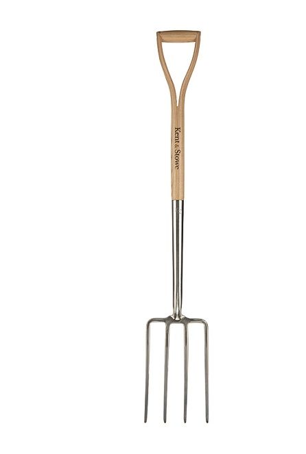 Kent & Stowe Stainless Steel Digging Fork with ash wood YD handle