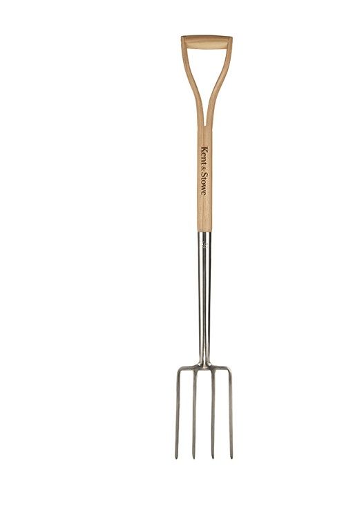 Kent & Stowe Stainless Steel Border Fork FSC 1040mm with ash wood YD handle