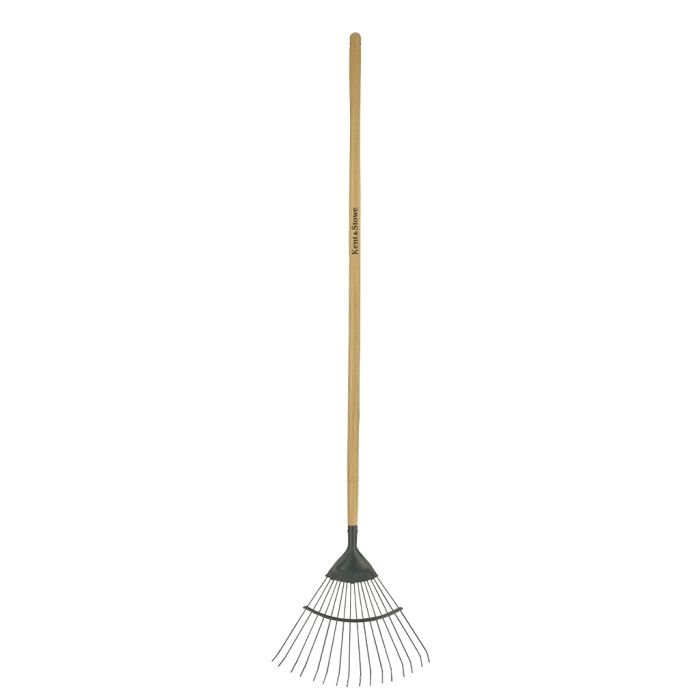 Kent & Stowe 70100262 Carbon Steel Long Lawn and Leaf Rake with 170cm ash wood handle and carbon steel head