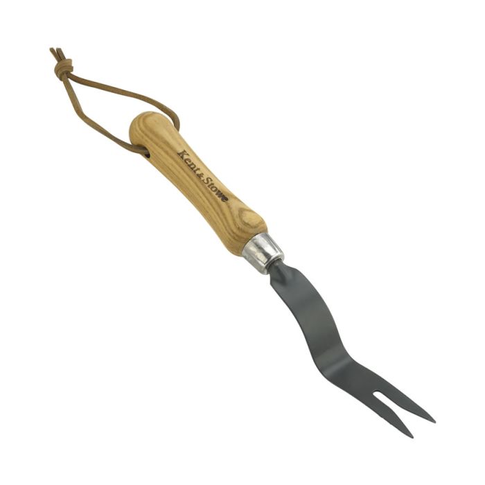 Kent & Stowe Carbon Steel Hand Daisy Grubber with carbon steel head and ash wood handle, 300mm length