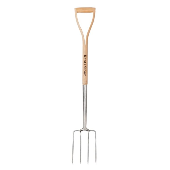 Kent & Stowe Garden Life Stainless Steel Digging Fork with ash wood YD handle and 4 prongs