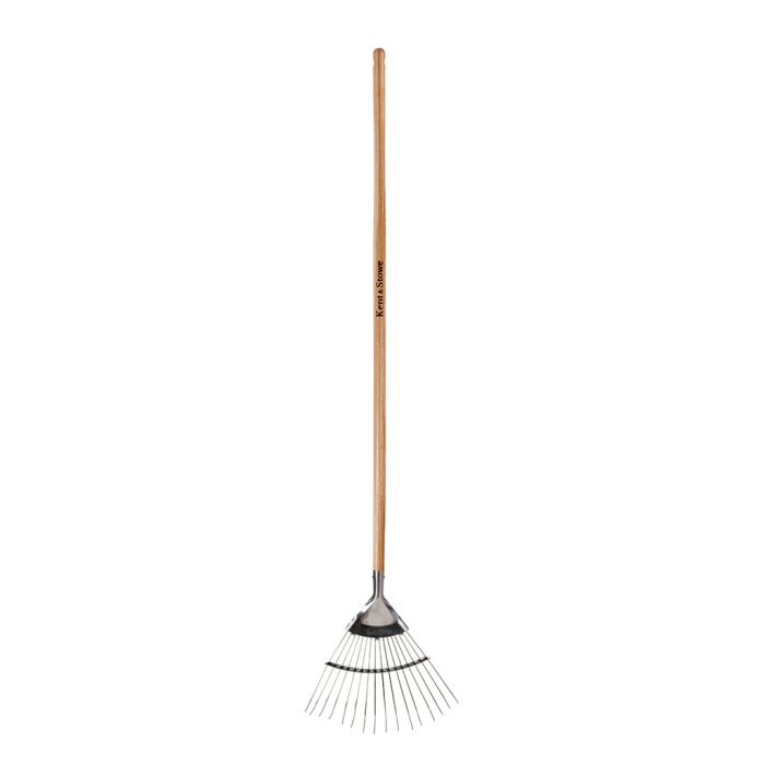 Kent & Stowe 70100741 Garden Life Stainless Steel Leaf Rake with 16 tines and ash wood handle