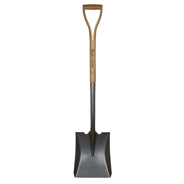 Kent & Stowe Carbon Steel Square Mouth Shovel with ash wood YD handle and carbon steel head