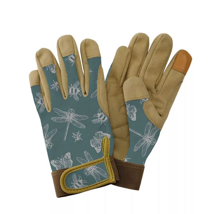 Kent & Stowe Teal Flutter Bugs Comfort Gloves size S