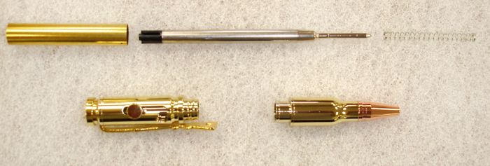 Charnwood Lock n Load Bullet Pen Kit 135mm in Gold