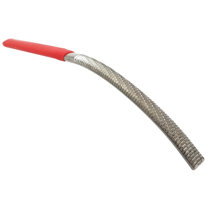 Iwasaki CP-200BNH Japanese Chemically Polished Bent Carvers File, 200mm x 10mm with red handle