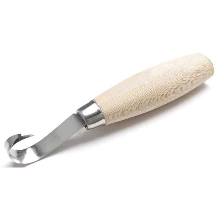 Beber BEBSEHKLH Single Edged Hook Knife Left Hand with 1095 high carbon steel blade and beech handle