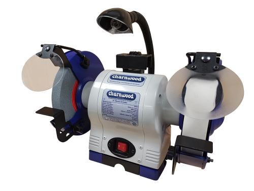Charnwood BG8 8" Bench Grinder - 20mm Grey Stone - 40mm White Stone