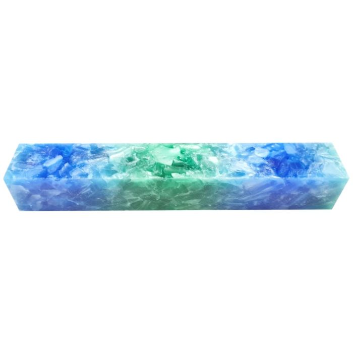 Charnwood AB06 Crush Acrylic Pen Blank 20mm x 20mm x 130mm in blue and green