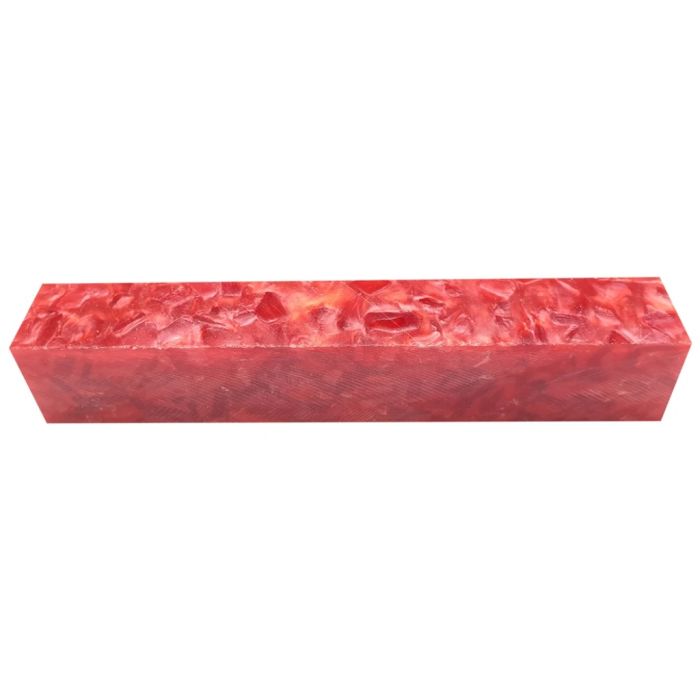 Charnwood AB10 Crush Acrylic Pen Blank in Pearl Red, 20mm x 20mm x 130mm