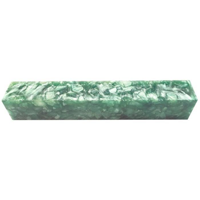 Charnwood AB11 Crush Acrylic Pen Blank 20mm x 20mm x 130mm in Light Green and white