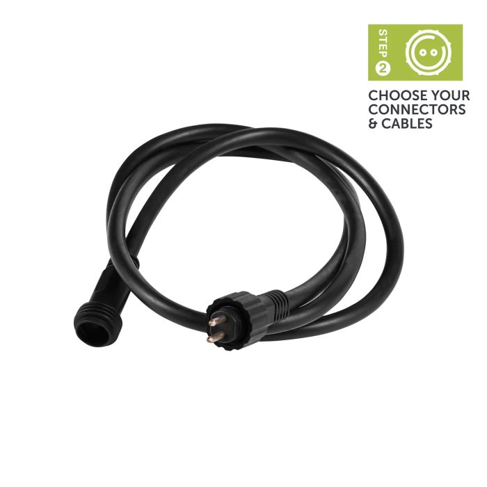 Ellumiere 02EC001 1M Extension Cable for 12V garden lighting systems with robust PVC construction