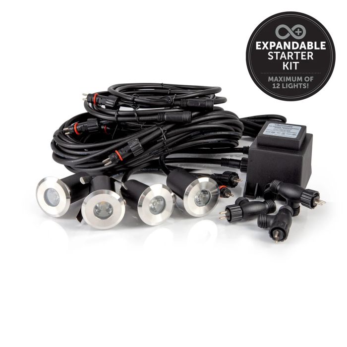 Ellumiere 01EL200 Deck Light Starter Kit with stainless steel housing and heavy duty glass lenses