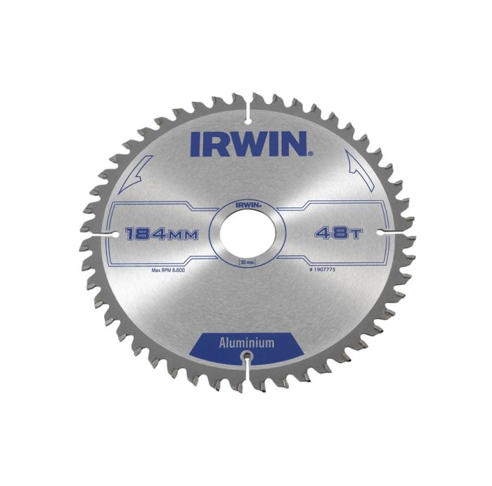 Irwin IRW1907773 Professional Circular Saw Blade 184 x 30mm x 48T for aluminium