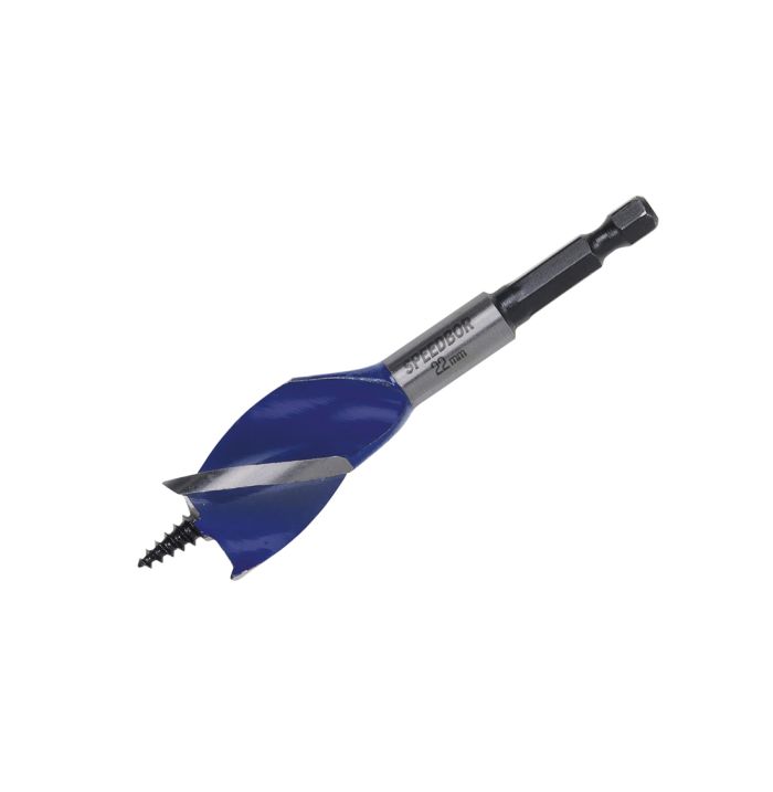 Irwin IRW1921994 6X Blue Groove Stubby Wood Bit 22mm by 4 inches in blue