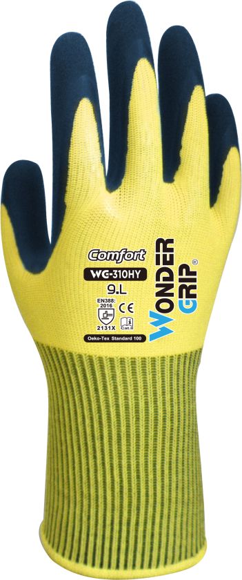 Wonder Grip WG-310HY Comfort Gloves XL in high-visibility yellow