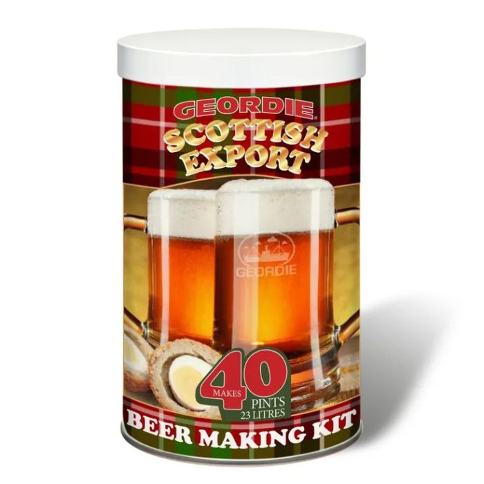 Geordie Scottish Export Beer Making Kit - 40 Pints in deep golden colour