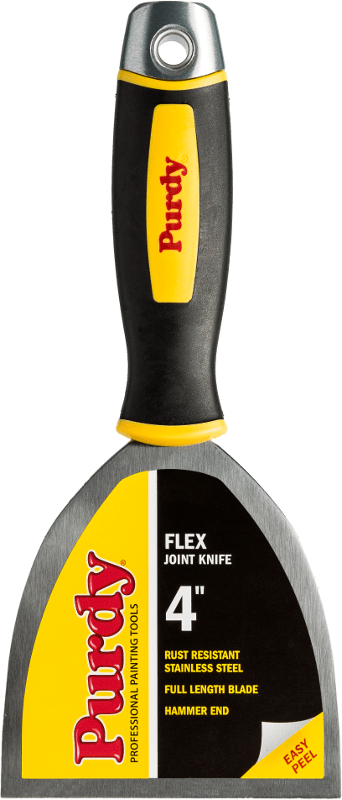 Purdy 4-inch Premium Flex Joint Knife with stainless steel blade and ergonomic grip