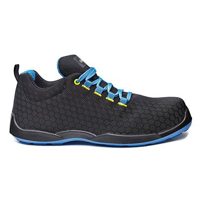 Base B0677 Marathon safety trainer in black and blue size 12